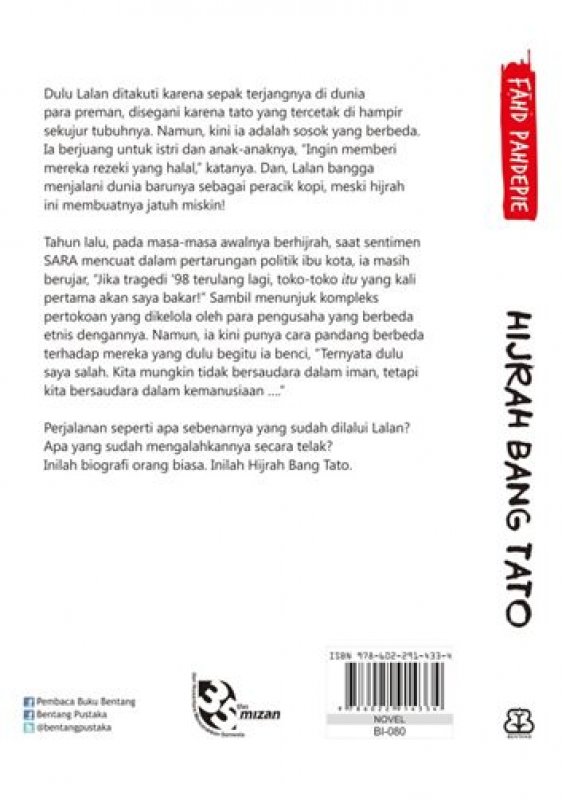 Cover Belakang Buku Hijrah Bang Tato [Edisi TTD + Bonus: Gimmick Bang Tato Card]