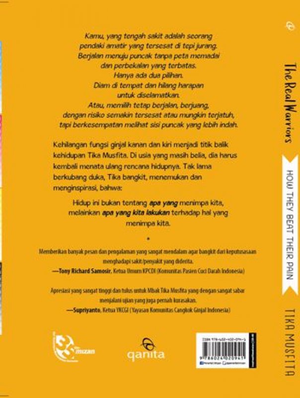 Cover Belakang Buku The Real Warriors: How They Beat Their Pain