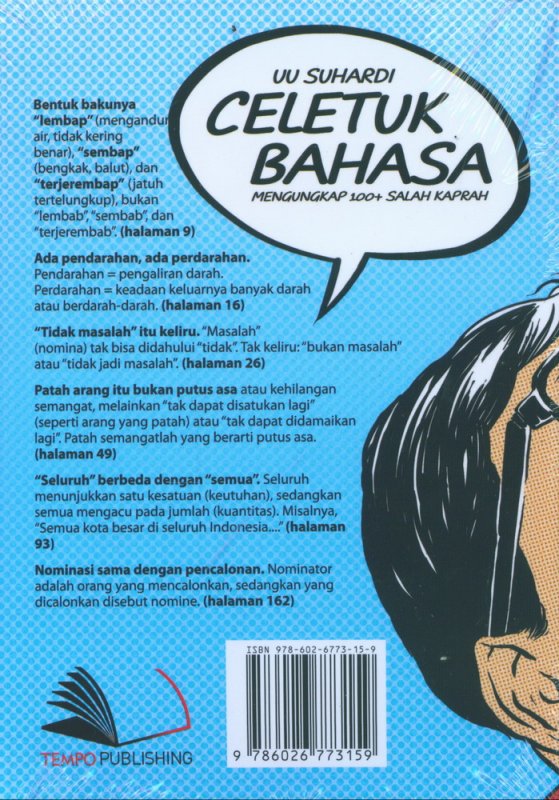 Cover Belakang Buku Celetuk Bahasa Mengungkap 100+ Salah Kaprah