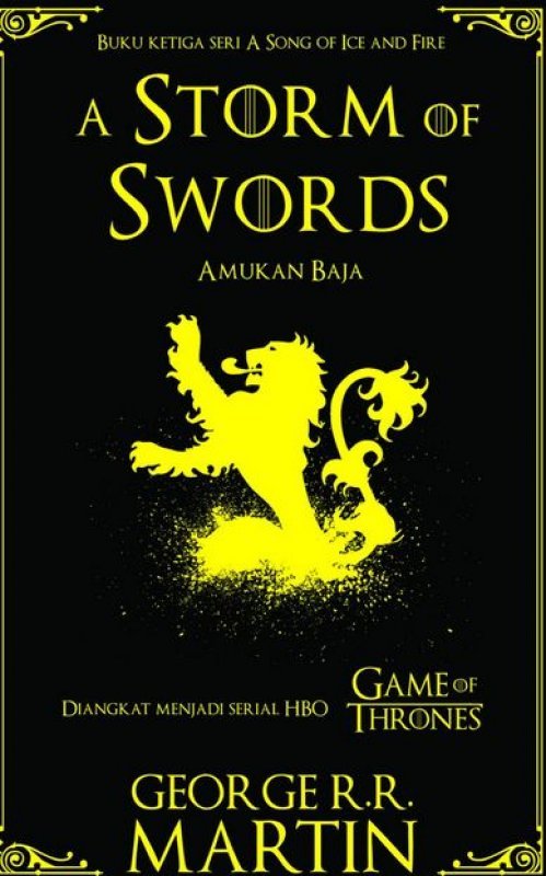 Cover Buku Game Of Thrones A Storm Of Swords - Amukan Baja [Free Stiker Klan] Pre-Order
