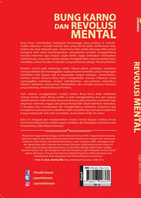 Cover Belakang Buku Bung Karno dan Revolusi Mental