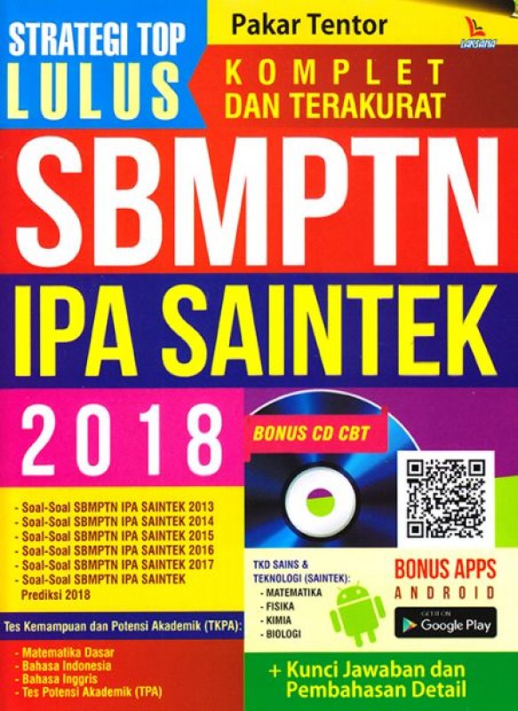 Cover Buku STRATEGI TOP LULUS SBMPTN IPA SAINTEK 2018 (BONUS SD CBT)