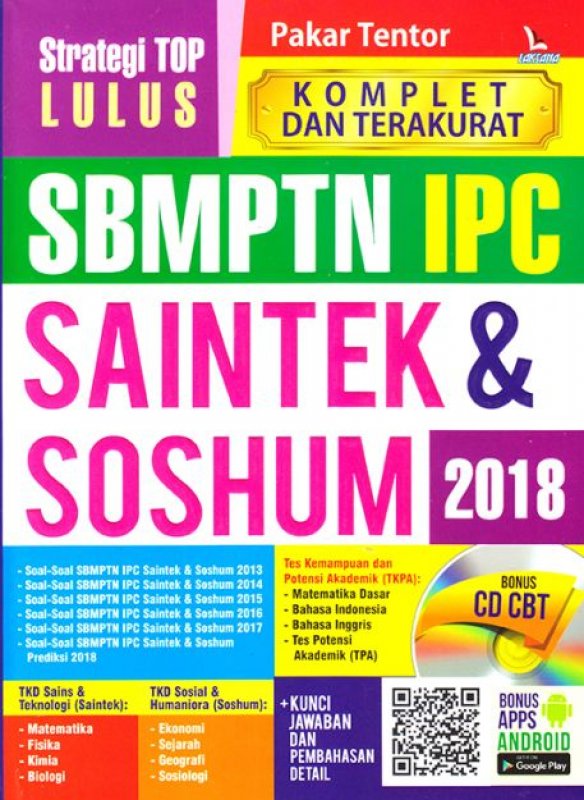 Cover Buku STRATEGI TOP LULUS SBMPTN IPC SAINTEK & SOSHUM 2018 (BONUS CD CBT)
