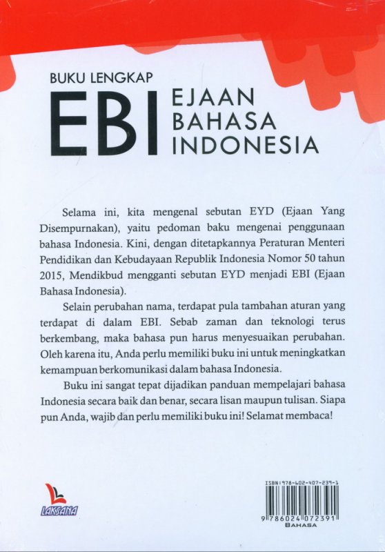 Cover Belakang Buku Buku Lengkap EBI (Ejaan Bahasa Indonesia)