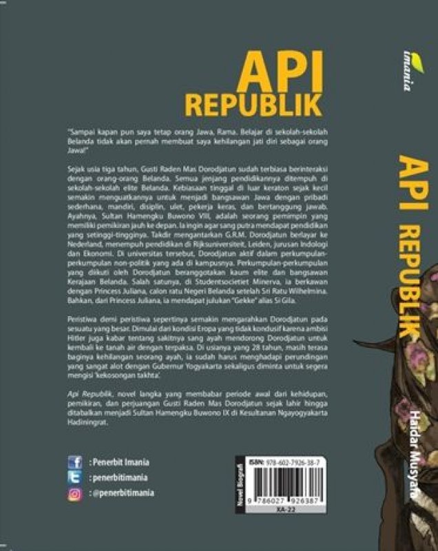 Cover Belakang Buku Api Republik: Novel Biografi Hamengku Buwono IX