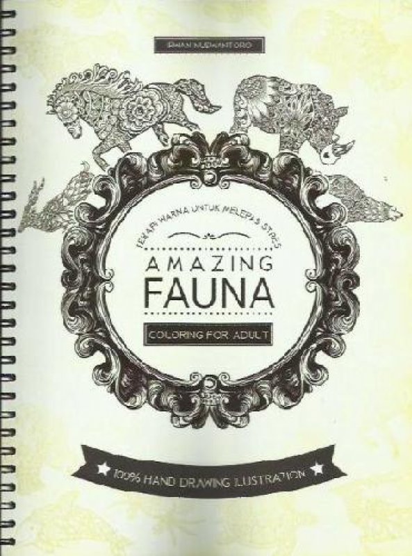 Cover Buku Coloring For Adult: Amazing Fauna