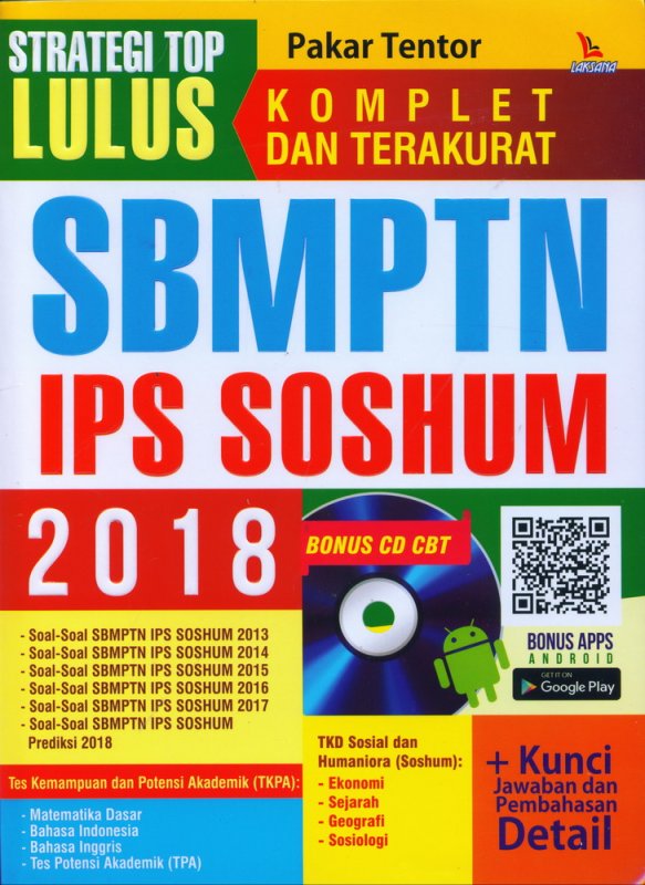 Cover Buku STRATEGI TOP LULUS SBMPTN IPS SOSHUM 2018 (BONUS CD CBT)