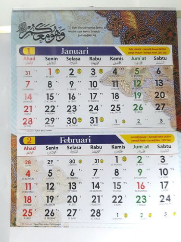 Cover Buku Kalender Regional 2018