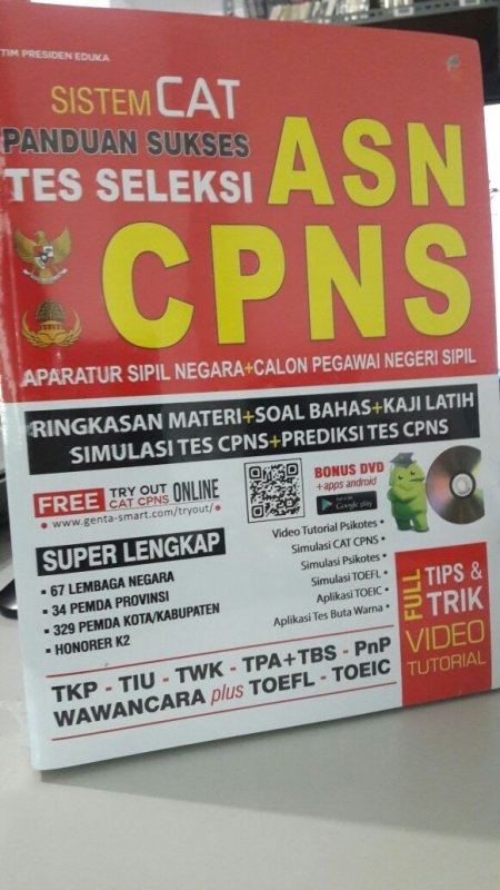 Cover Buku PANDUAN SUKSES TES SELEKSI ASN CPNS (DVD+apps android) 