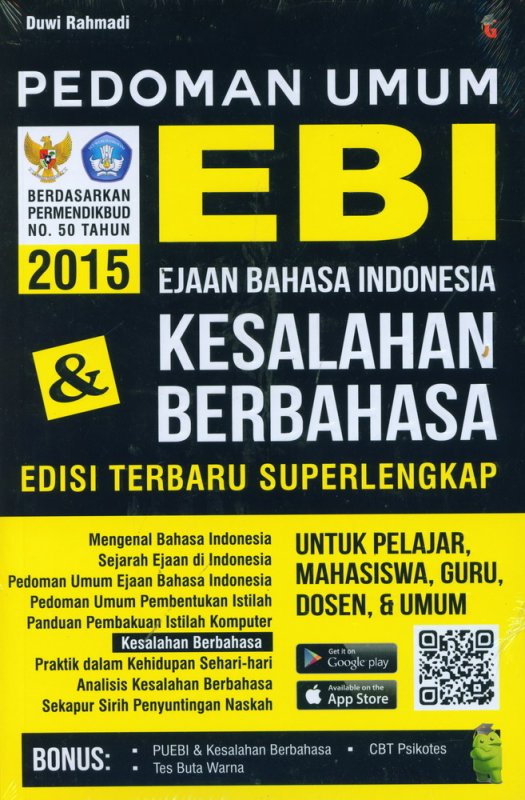 Cover Buku Pedoman Umum Ejaan Bahasa Indonesia EBI & Kesalahan Berbahasa