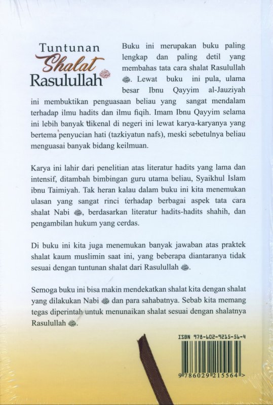 Cover Belakang Buku Tuntunan Shalat Rasulullah Saw Edisi Terbaru