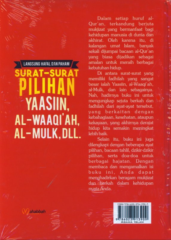 Cover Belakang Buku Langsung Hafal dan Paham Surat-Surat Pilihan YAASIIN, AL-WAAQIAH, AL-MULK, DLL
