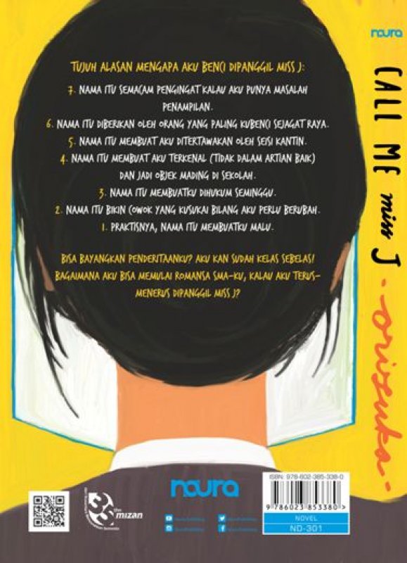 Cover Belakang Buku Call Me Miss J [Edisi TTD + Bonus Jurnal Raya] - Republish