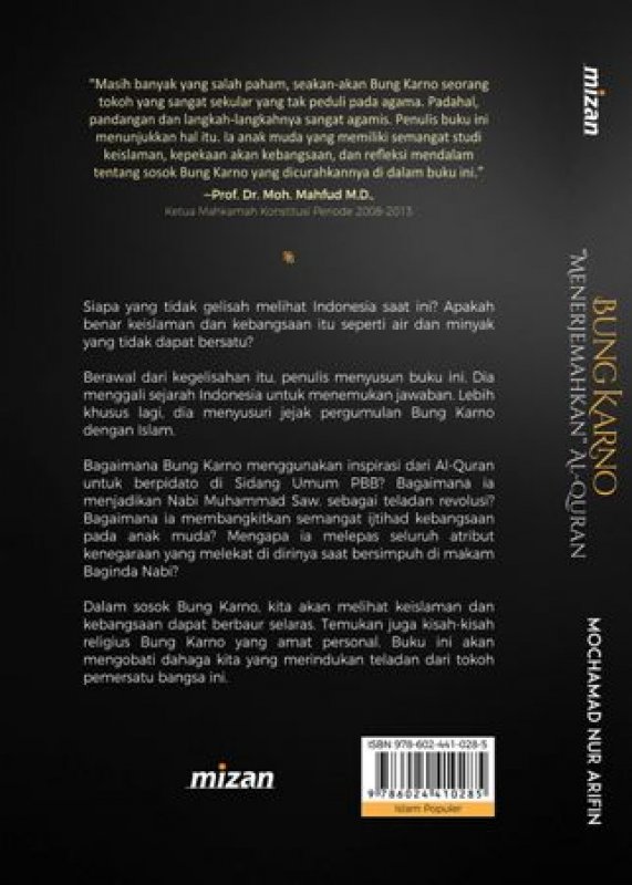 Cover Belakang Buku Bung Karno Menerjemahkan Alquran