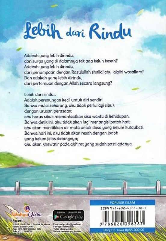 Cover Belakang Buku Lebih Dari Rindu (Promo Best Book)