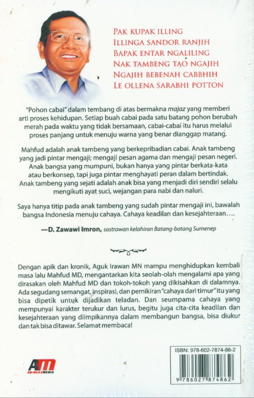 Cover Belakang Buku Cahayamu Tak Bisa Kutawar (Novel Biografi Mahfud MD)