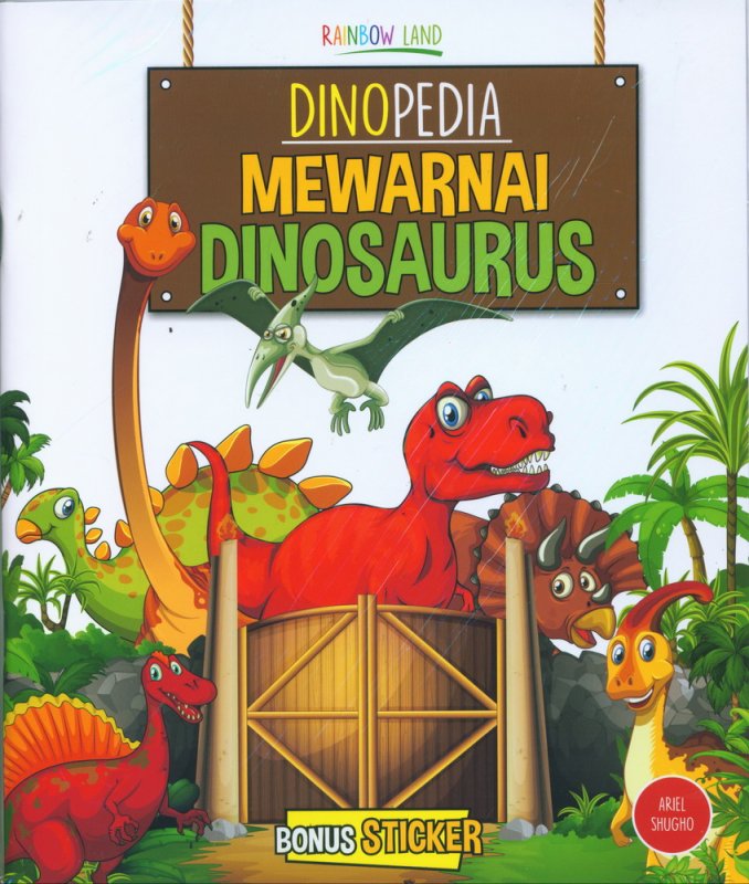 Cover Buku Dinopedia Mewarnai Dinosaurus (Bonus Sticker)