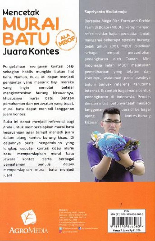 Cover Belakang Buku Mencetak Murai Batu Juara Kontes (Promo Best Book)