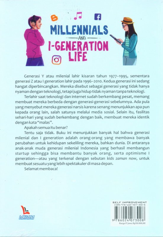 Cover Belakang Buku Millennials And I-Generation Life