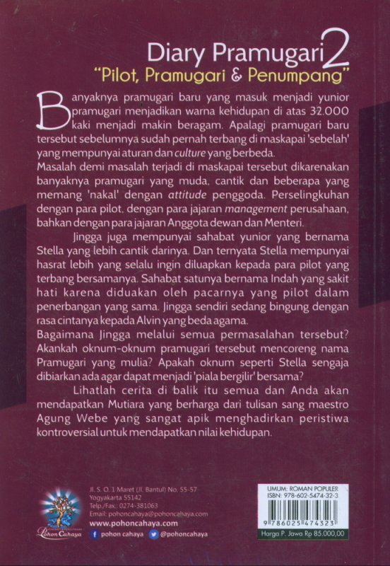 Cover Belakang Buku Diary Pramugari #2 : Pilot, Pramugari & Penumpang (True Story)
