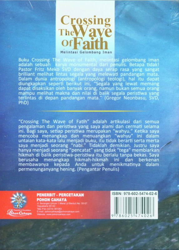 Cover Belakang Buku Crossing The Wave of Faith - Melintasi Gelombang Iman