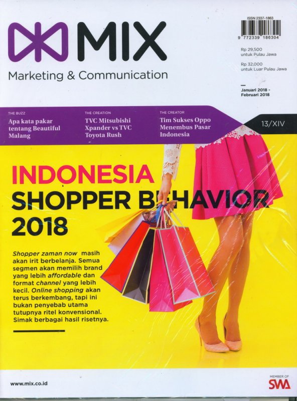 Cover Buku Majalah MIX Marketing Communications Edisi Januari - Februari 2018