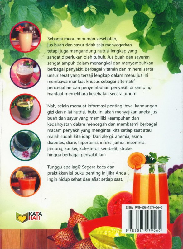 Cover Belakang Buku Jus Ampuh Buah & Sayur Basmi Berbagai PENYAKIT (Full Color)