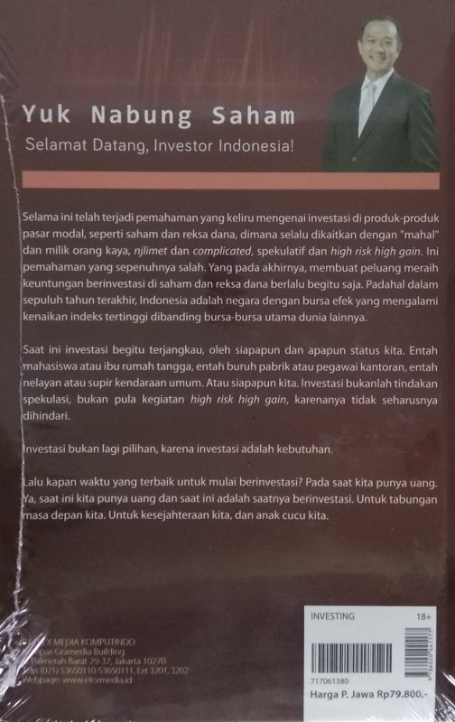 Cover Belakang Buku Yuk Nabung Saham: Selamat Datang,investor indonesia(HC) L