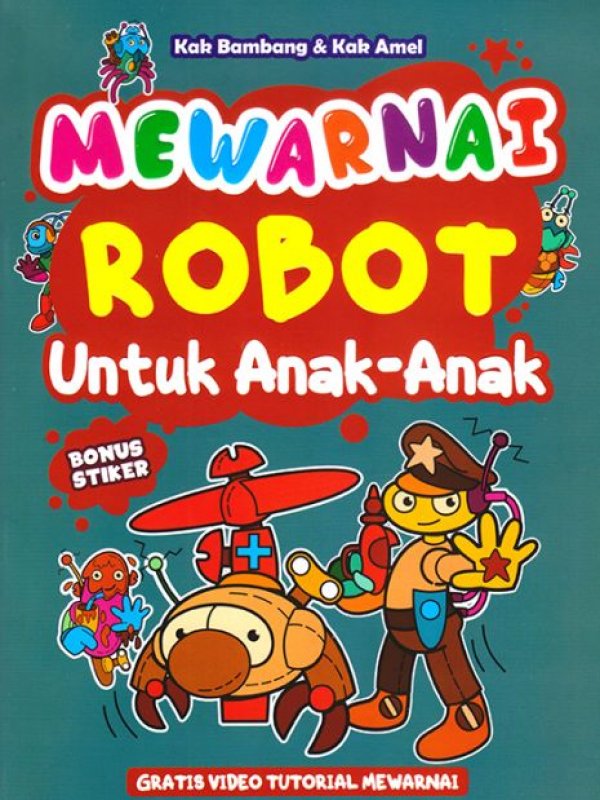 Cover Buku Mewarnai Robot Untuk Anak-Anak
