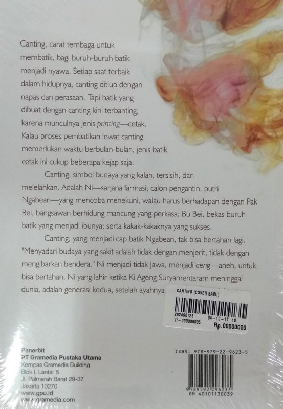 Cover Belakang Buku Canting - New Cover