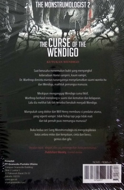 Cover Belakang Buku The Curse of The Wendigo - Kutukan Wendigo