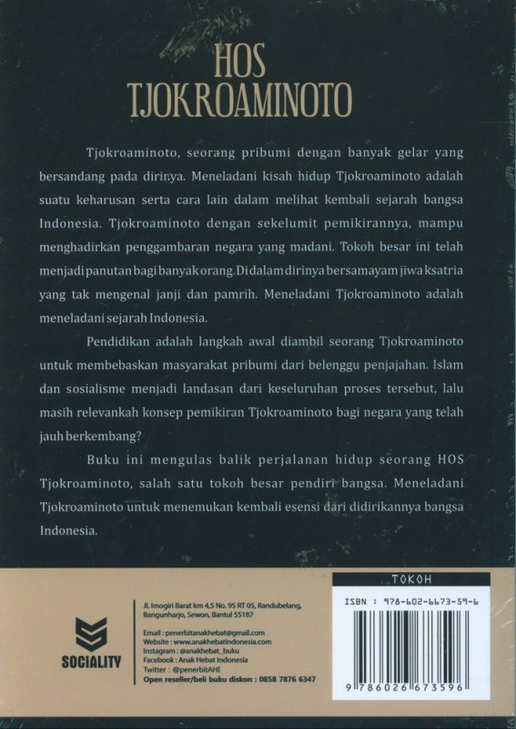Cover Belakang Buku Hos Tjokroaminoto