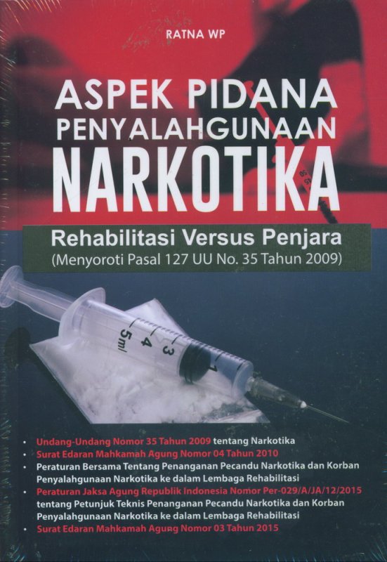 Cover Buku Aspek Pidana Penyalahgunaan Narkotika