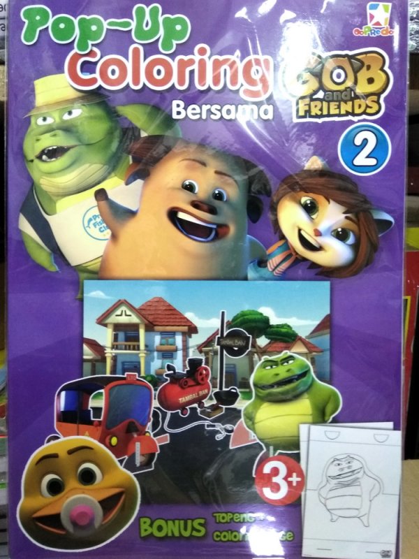 Cover Buku Pop-Up Coloring Bersama Gob And Friends 2