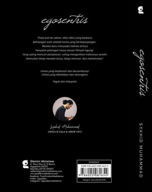 Cover Belakang Buku EGOSENTRIS [Edisi TTD + Bonus: Penggulung Kabel Elastis Lucu] (Promo Best Book)