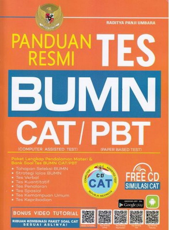 Cover Buku Panduan Resmi Tes BUMN CAT/ PBT FREE CD SIMULASI CAT (Promo Best Book)