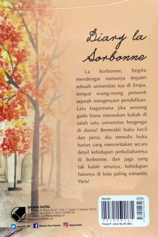 Cover Belakang Buku Diary La Sorbonne
