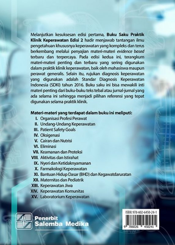 Cover Belakang Buku Buku Saku Praktik Klinik Keperawatan (edisi 2)