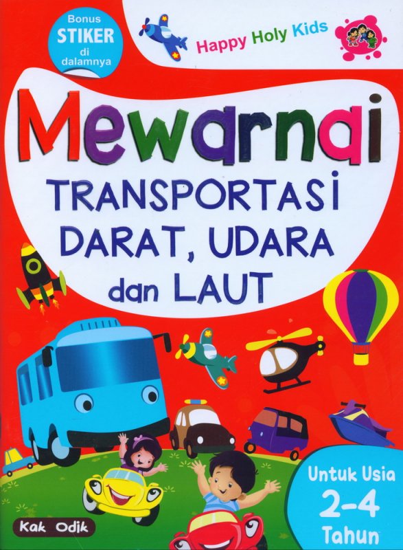 Cover Buku Mewarnai Transportasi Darat Udara Dan Laut untuk 2 4 Tahun