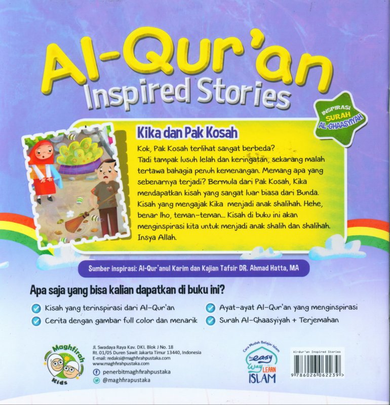 Cover Belakang Buku Al-Quran Inspired Stories - Kika dan Pak Kosah