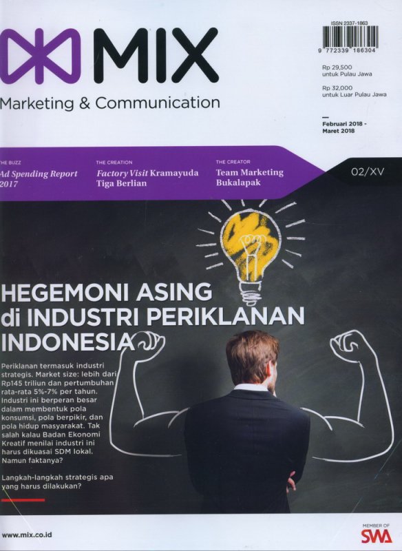 Cover Buku Majalah MIX Marketing Communications Edisi Februari - Maret 2018