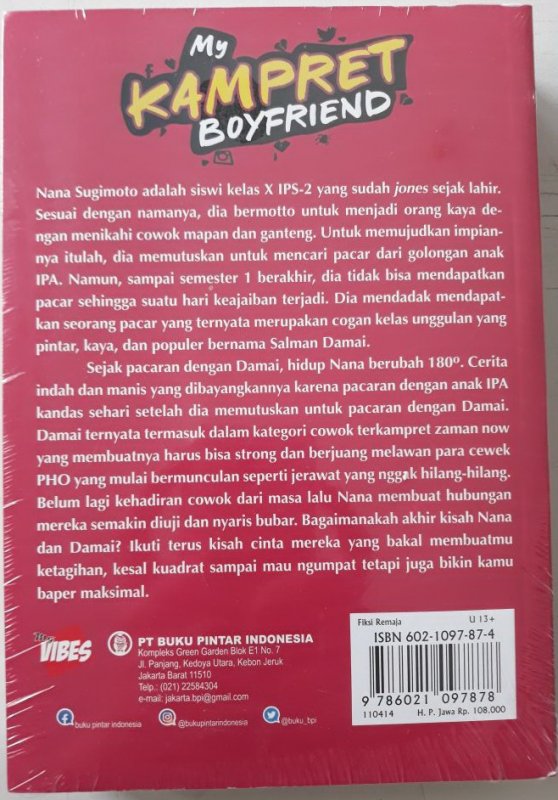 Cover Belakang Buku My Kampret Boyfriend (Bikin Jengkel, tapi Sayang : Kamu!)