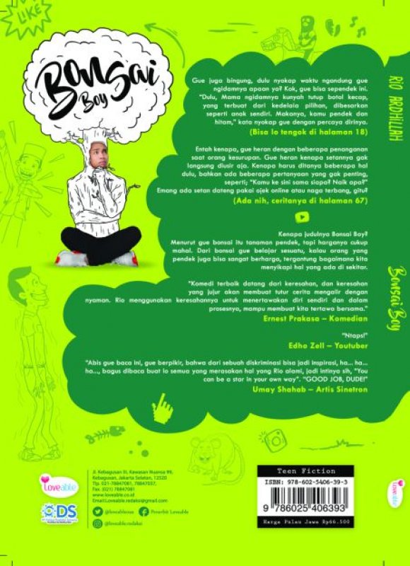 Cover Belakang Buku Bonsai Boy