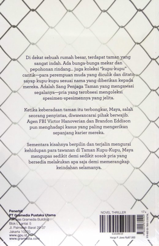 Cover Belakang Buku The Butterfly Garden - Taman Kupu-Kupu