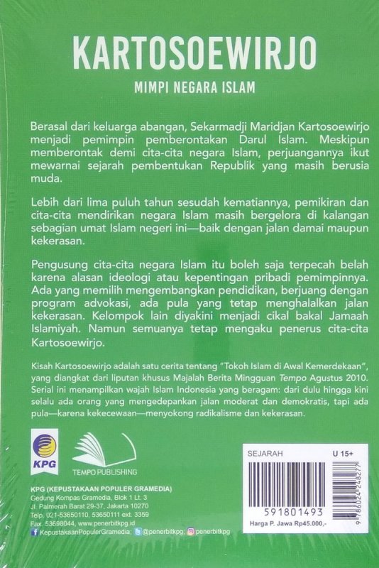 Cover Belakang Buku Buku Saku Tempo: Kartosoewirjo