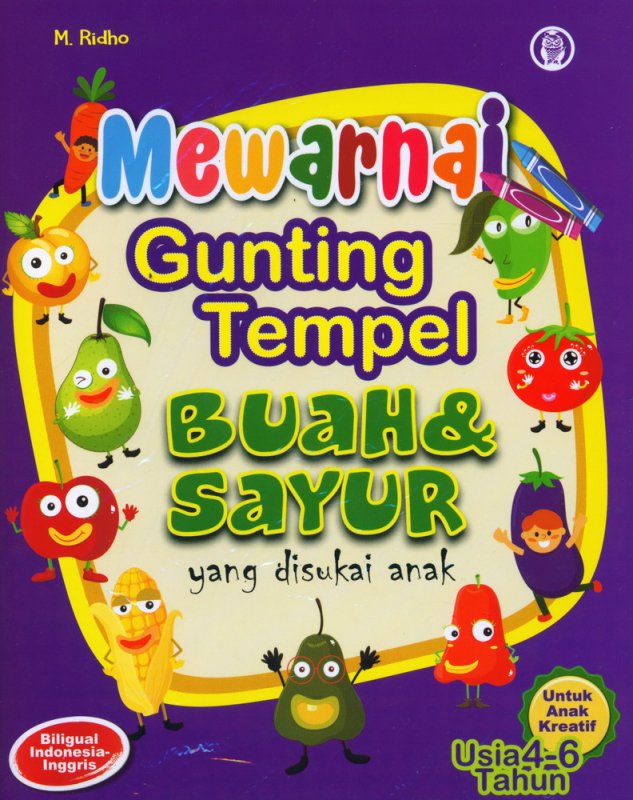 Cover Buku Mewarnai Gunting Tempel Buah & Sayur yang disukai anak