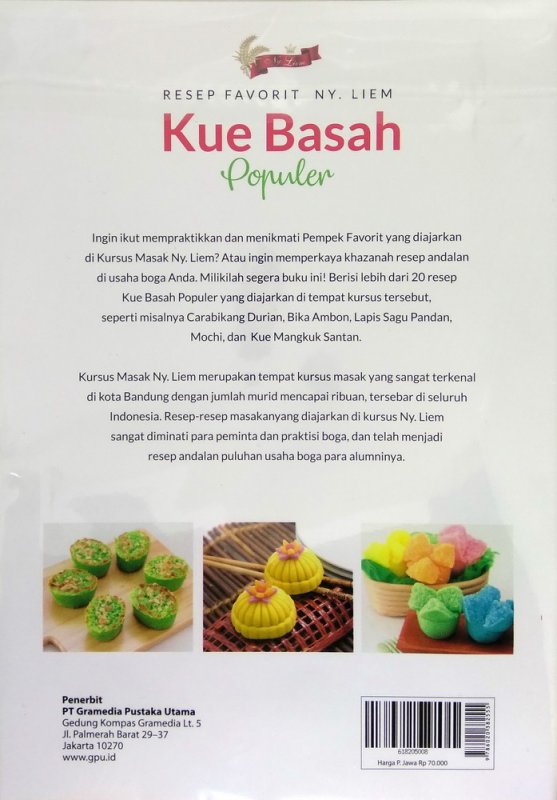 Cover Belakang Buku Resep Favorit Ny. Liem : Kue Basah Populer