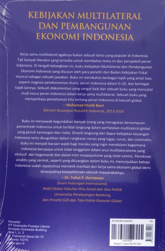 Cover Belakang Buku Kebijakan Multilateral dan Pembangunan Ekonomi Indonesia