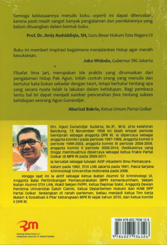 Cover Belakang Buku Hidup Sukses dengan Lima Jari