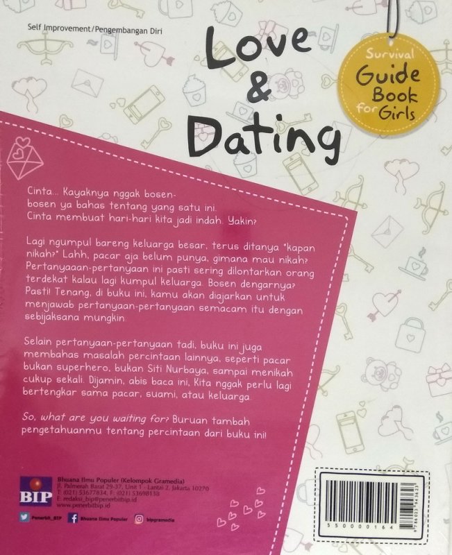 Cover Belakang Buku Survival Guide Book for Girls: Love & Dating